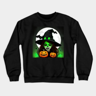 Scary Witch Halloween Crewneck Sweatshirt